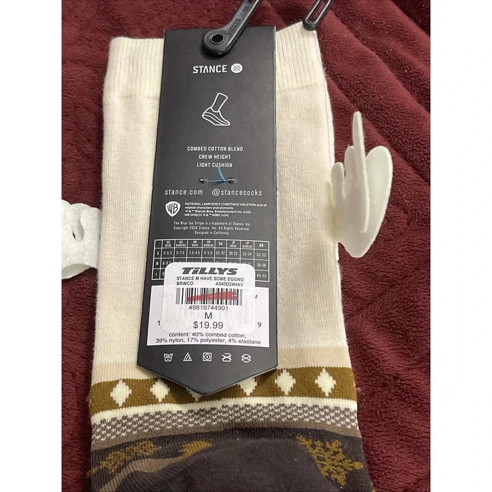 Stance National Lampoon's Christams Vacation Have Some Eggnog Socks Size M 6-8.5